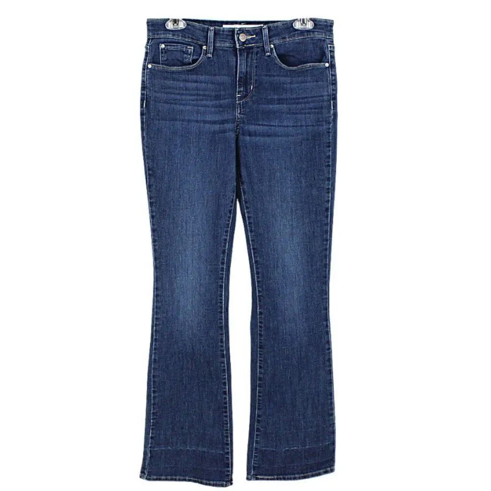 Levi Strauss Jeans Bootcut Midrise Front Whiskering Blue Dark Wash Women’s 6M